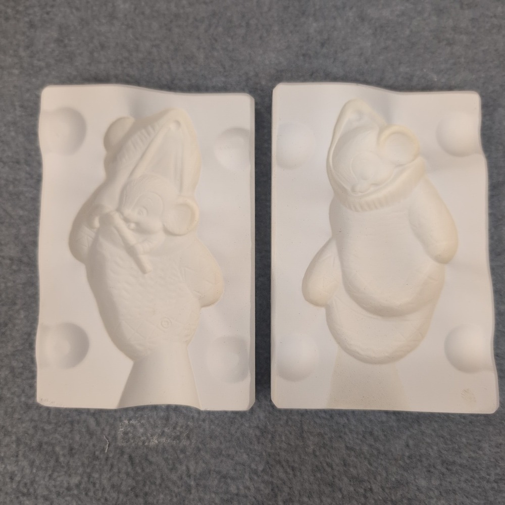 Albertas Molds‎ Inc 1980 A233 Ceramic Casting Mold Christmas Mouse Santa Hat - Picture 2 of 5